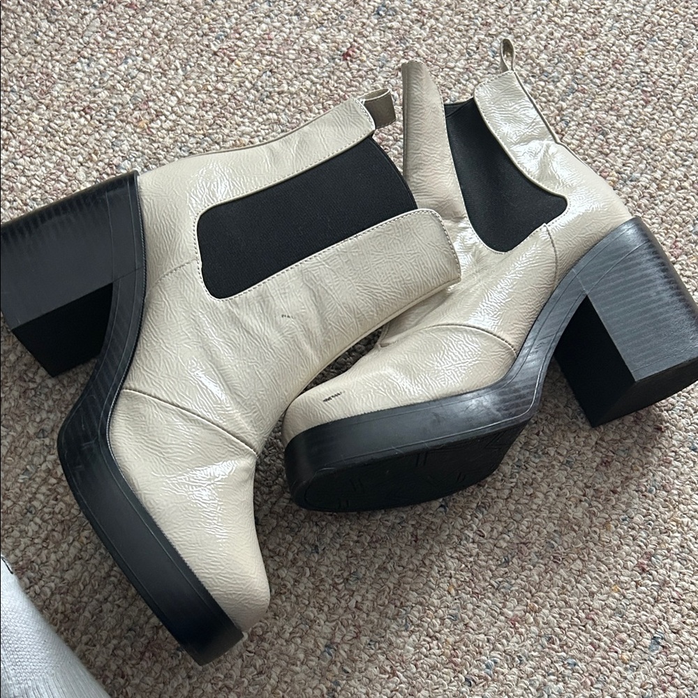 Stylish Cream Ankle Boots